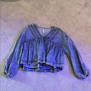 Free People Denim Blouse